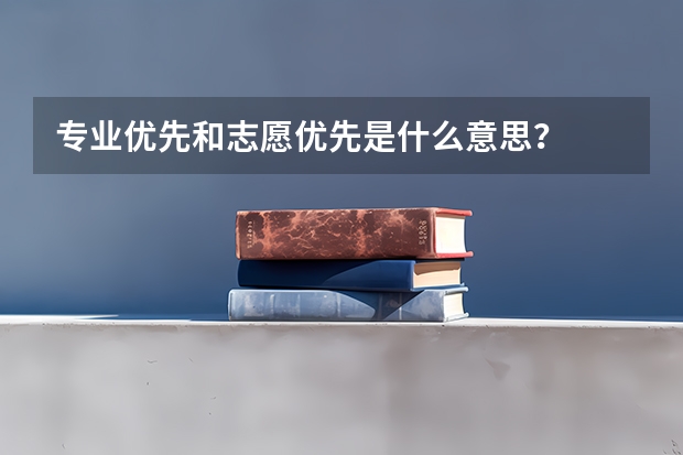 专业优先和志愿优先是什么意思？